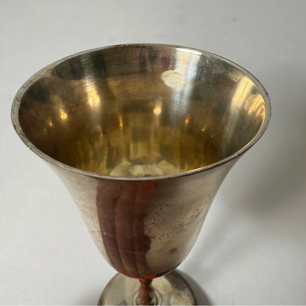 Vintage ‘79 Leonard Silver Plated‎ Stemmed 5.5” Cordial Wine Goblet EPNS Retro